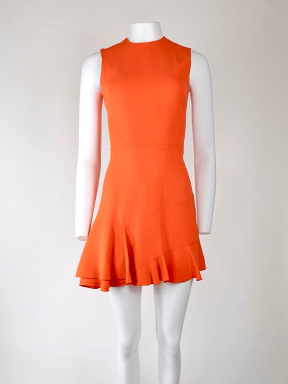 Victoria Beckham Orange Silk Wool Fit & Flare Mini Dress US 4 $980